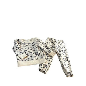 Grayson Mini Toddler Girls Sweat Suit Cream/Pink/Black Animal Print Size 3T